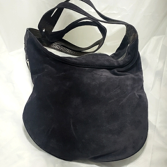 Alexander Wang Eniko Gunny Sack in Navy Suede. - Picture 4 of 8